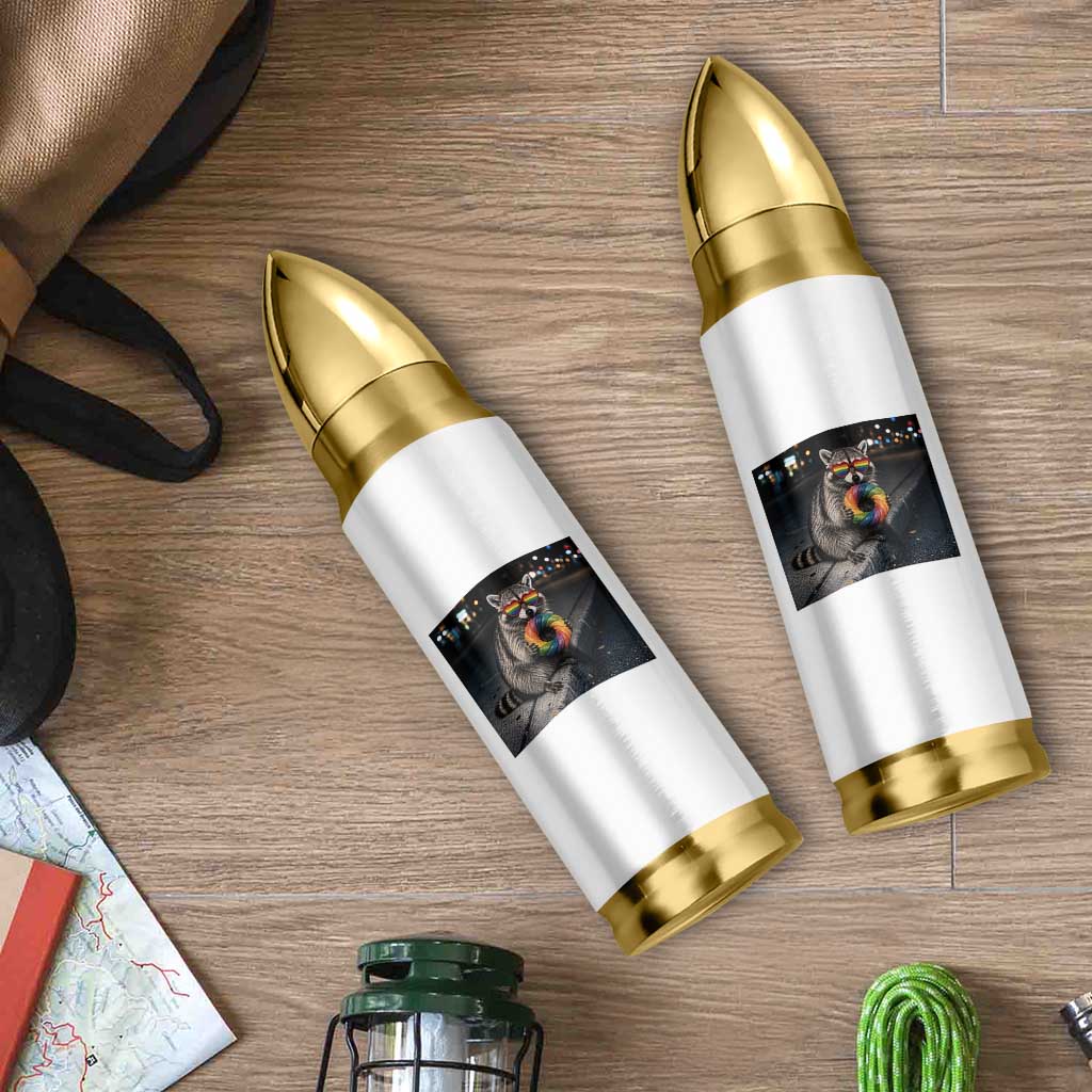 Raccoon Eating Baguette Graphic Bullet Tumbler Humorous Gay Pride Gift