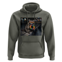 Raccoon Eating Baguette Graphic Hoodie Humorous Gay Pride Gift