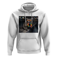 Raccoon Eating Baguette Graphic Hoodie Humorous Gay Pride Gift