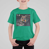 Raccoon Eating Baguette Graphic T Shirt For Kid Humorous Gay Pride Gift