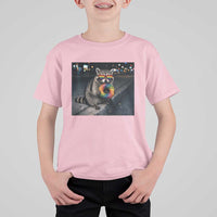 Raccoon Eating Baguette Graphic T Shirt For Kid Humorous Gay Pride Gift