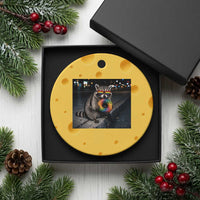 Raccoon Eating Baguette Graphic Ceramic Ornament Humorous Gay Pride Gift