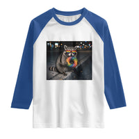 Raccoon Eating Baguette Graphic Raglan Shirt Humorous Gay Pride Gift