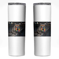 Raccoon Eating Baguette Graphic Skinny Tumbler Humorous Gay Pride Gift