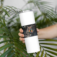 Raccoon Eating Baguette Graphic Skinny Tumbler Humorous Gay Pride Gift