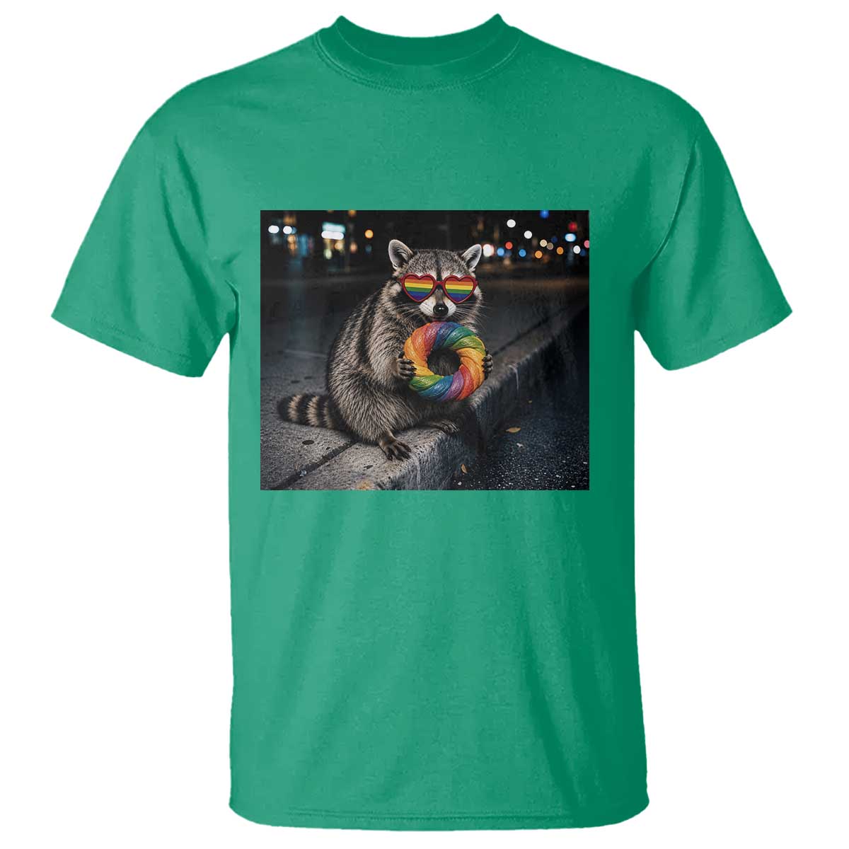 Raccoon Eating Baguette Graphic T Shirt Humorous Gay Pride Gift