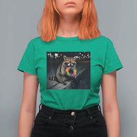 Raccoon Eating Baguette Graphic T Shirt For Women Humorous Gay Pride Gift