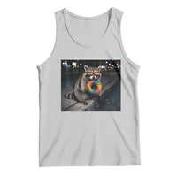 Raccoon Eating Baguette Graphic Tank Top Humorous Gay Pride Gift