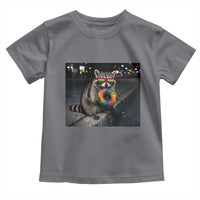 Raccoon Eating Baguette Graphic Toddler T Shirt Humorous Gay Pride Gift