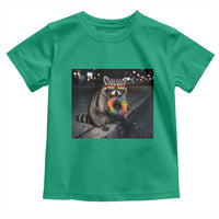 Raccoon Eating Baguette Graphic Toddler T Shirt Humorous Gay Pride Gift