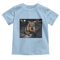 Raccoon Eating Baguette Graphic Toddler T Shirt Humorous Gay Pride Gift