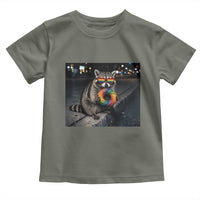 Raccoon Eating Baguette Graphic Toddler T Shirt Humorous Gay Pride Gift