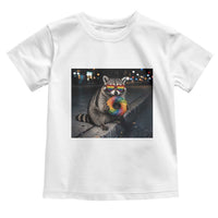 Raccoon Eating Baguette Graphic Toddler T Shirt Humorous Gay Pride Gift