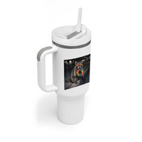 Raccoon Eating Baguette Graphic Tumbler With Handle Humorous Gay Pride Gift
