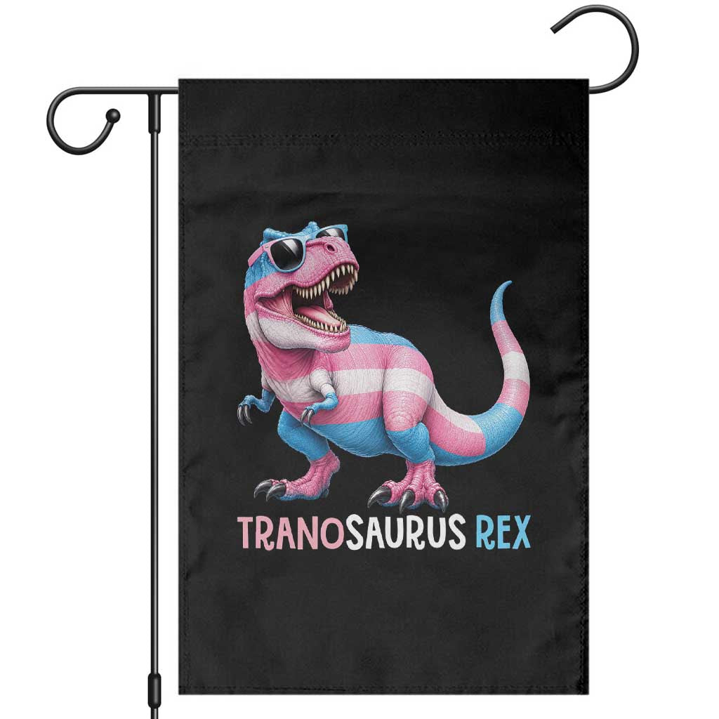 Transaurus Rex Transgender Pride Garden Flag Funny Dinosaur Lover