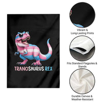 Transaurus Rex Transgender Pride Garden Flag Funny Dinosaur Lover