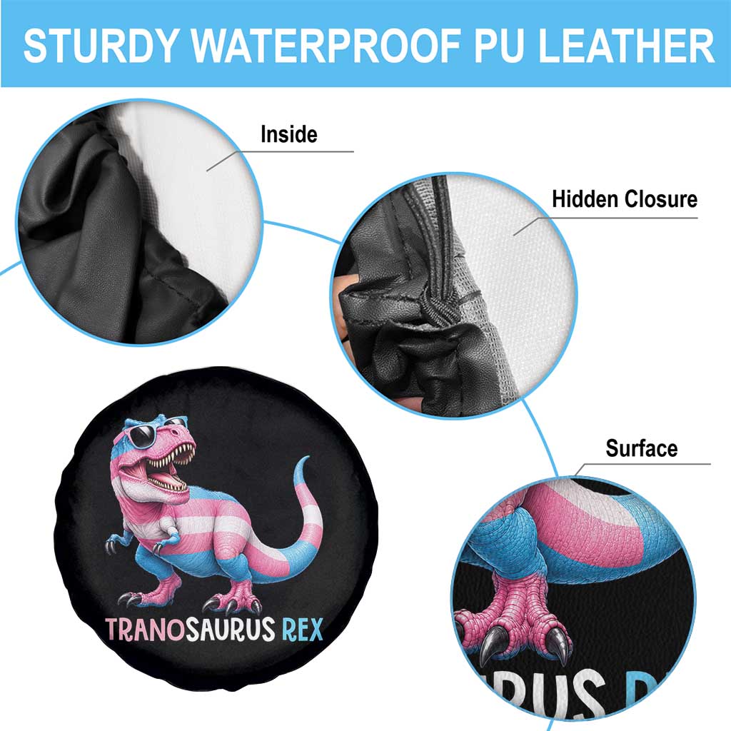 Transaurus Rex Transgender Pride Spare Tire Cover Funny Dinosaur Lover