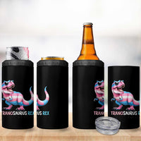 Transaurus Rex Transgender Pride 4 in 1 Can Cooler Tumbler Funny Dinosaur Lover