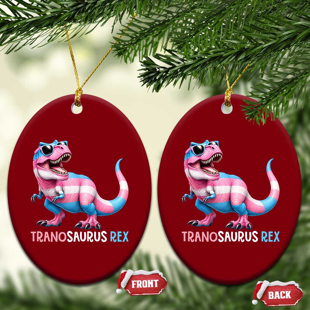 Transaurus Rex Transgender Pride Ceramic Ornament Funny Dinosaur Lover