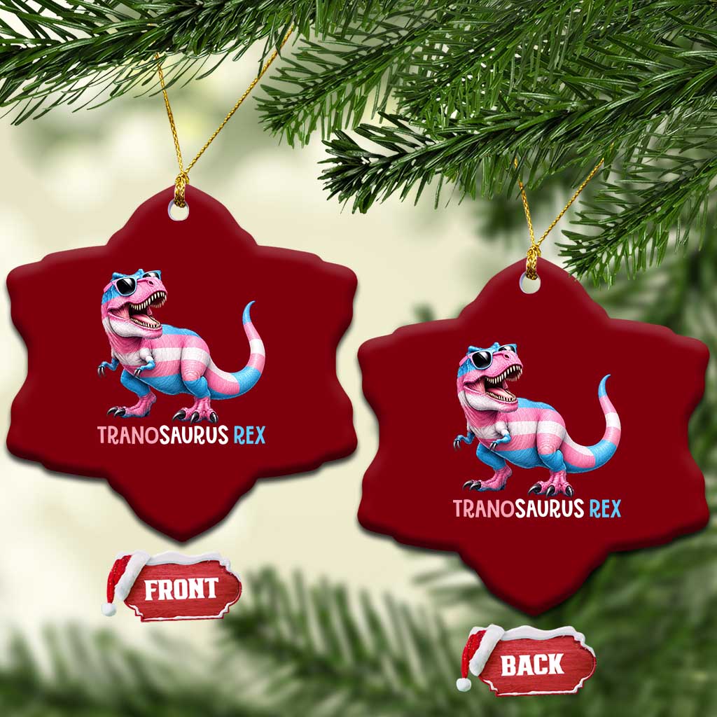 Transaurus Rex Transgender Pride Ceramic Ornament Funny Dinosaur Lover