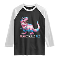 Transaurus Rex Transgender Pride Raglan Shirt Funny Dinosaur Lover