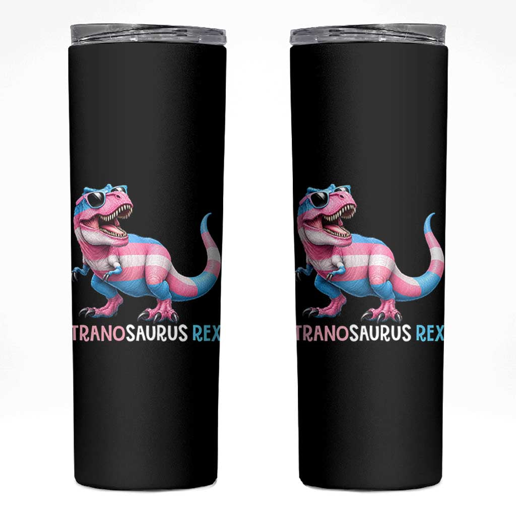 Transaurus Rex Transgender Pride Skinny Tumbler Funny Dinosaur Lover