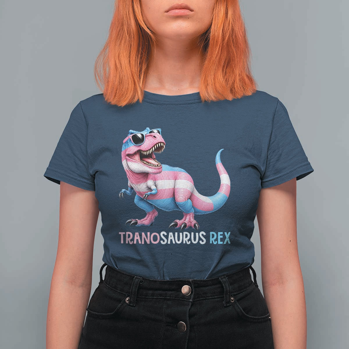 Transaurus Rex Transgender Pride T Shirt For Women Funny Dinosaur Lover