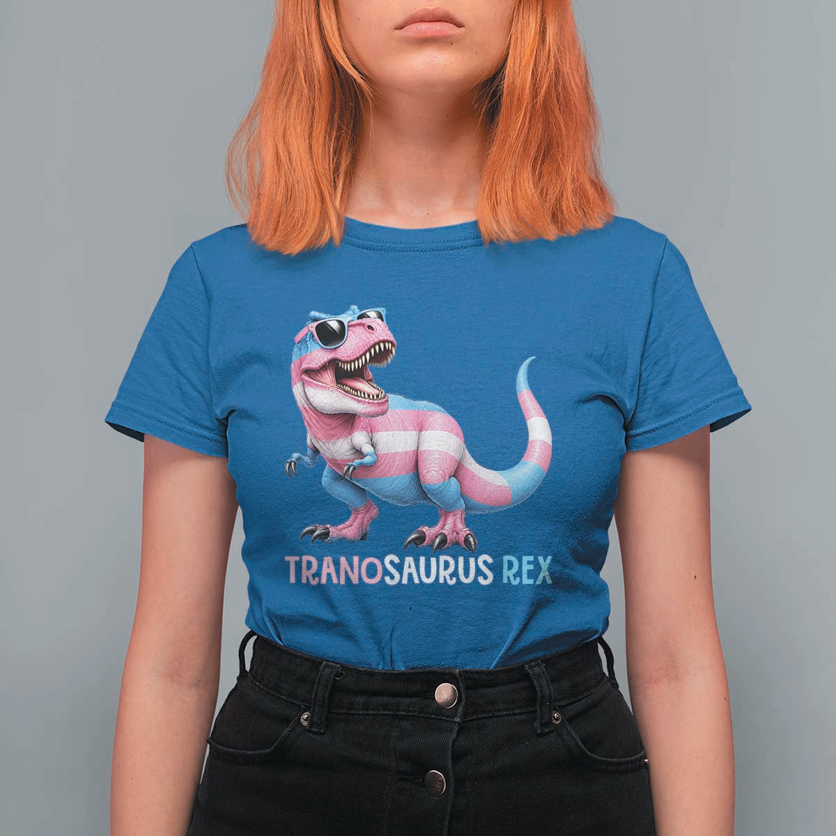 Transaurus Rex Transgender Pride T Shirt For Women Funny Dinosaur Lover