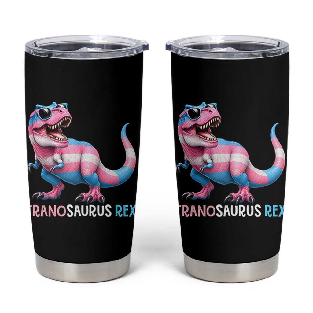 Transaurus Rex Transgender Pride Tumbler Cup Funny Dinosaur Lover