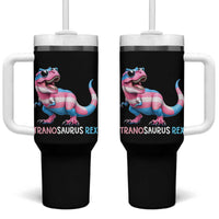 Transaurus Rex Transgender Pride Tumbler With Handle Funny Dinosaur Lover