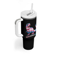 Transaurus Rex Transgender Pride Tumbler With Handle Funny Dinosaur Lover