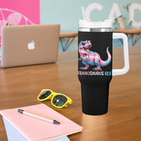 Transaurus Rex Transgender Pride Tumbler With Handle Funny Dinosaur Lover