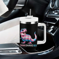 Transaurus Rex Transgender Pride Tumbler With Handle Funny Dinosaur Lover