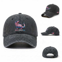 Transaurus Rex Transgender Pride Washed Cotton Baseball Cap Funny Dinosaur Lover