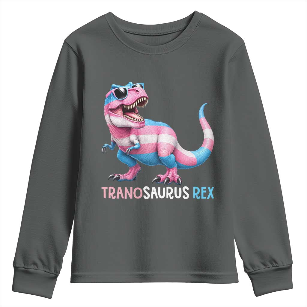 Transaurus Rex Transgender Pride Youth Sweatshirt Funny Dinosaur Lover