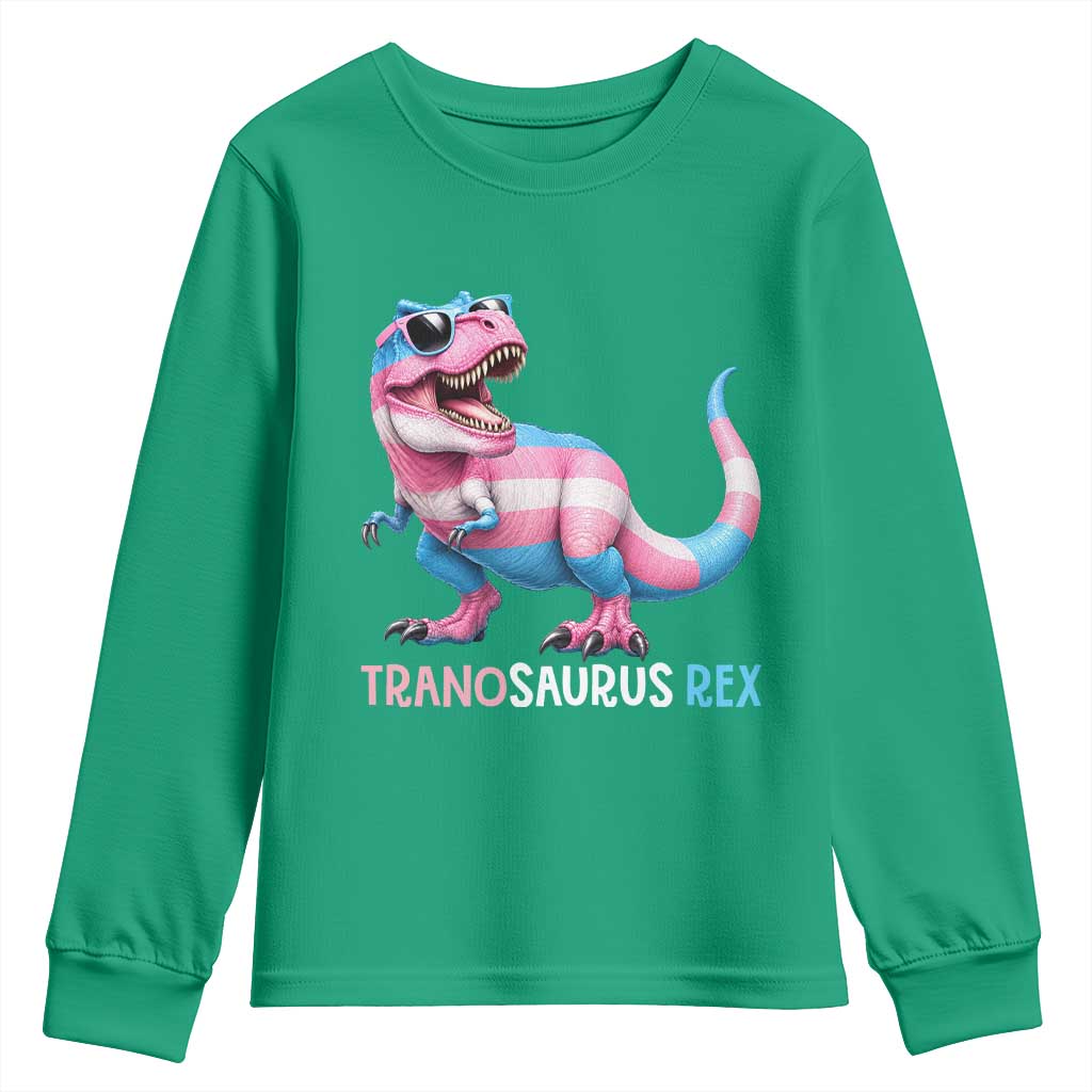 Transaurus Rex Transgender Pride Youth Sweatshirt Funny Dinosaur Lover