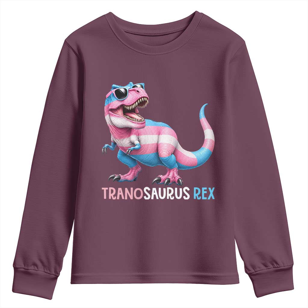 Transaurus Rex Transgender Pride Youth Sweatshirt Funny Dinosaur Lover