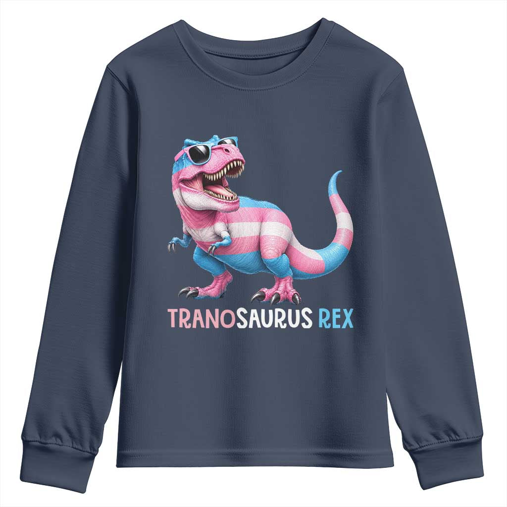 Transaurus Rex Transgender Pride Youth Sweatshirt Funny Dinosaur Lover