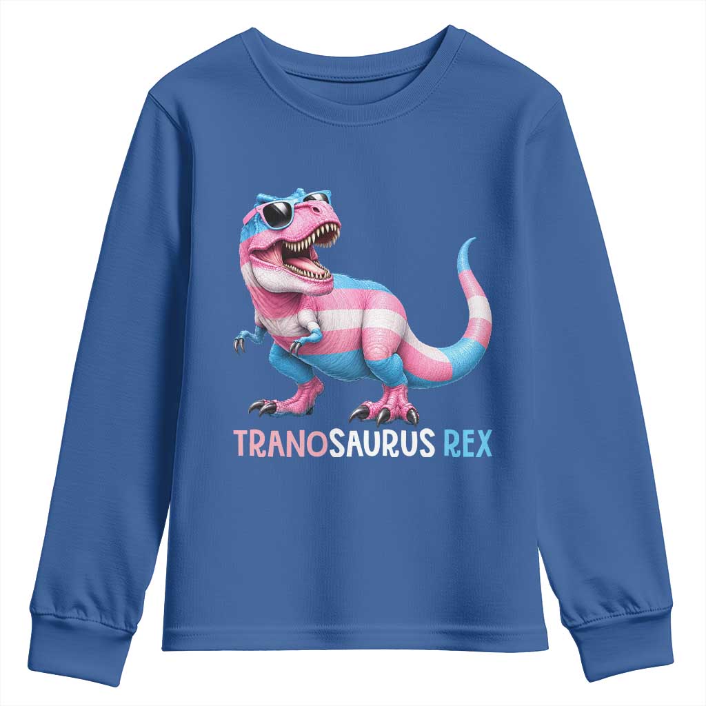 Transaurus Rex Transgender Pride Youth Sweatshirt Funny Dinosaur Lover