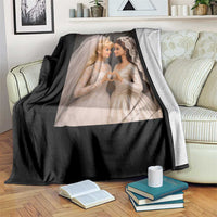Funny Lesbian Doll Wedding Engagement Throw Blanket LGBTQ Pride Gift
