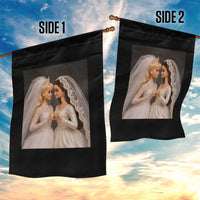 Funny Lesbian Doll Wedding Engagement Garden Flag LGBTQ Pride Gift