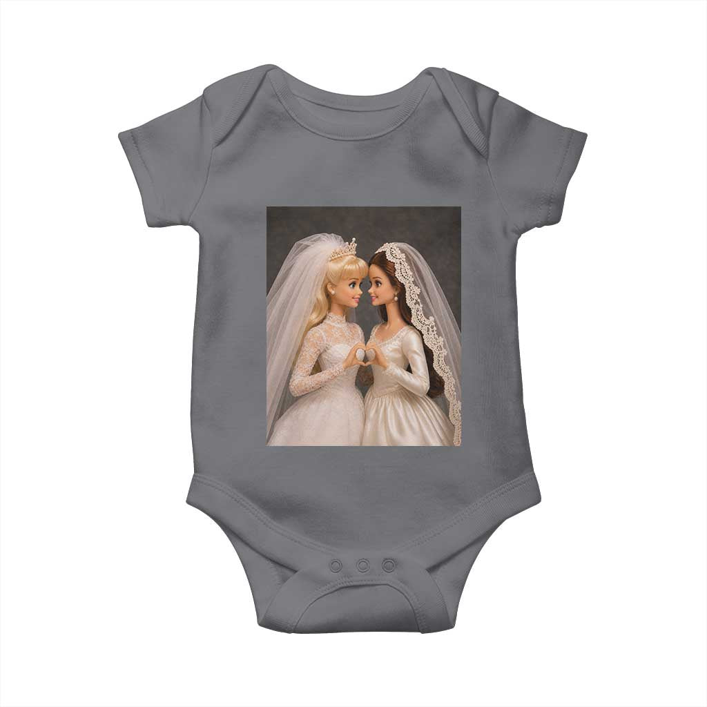 Funny Lesbian Doll Wedding Engagement Baby Onesie LGBTQ Pride Gift