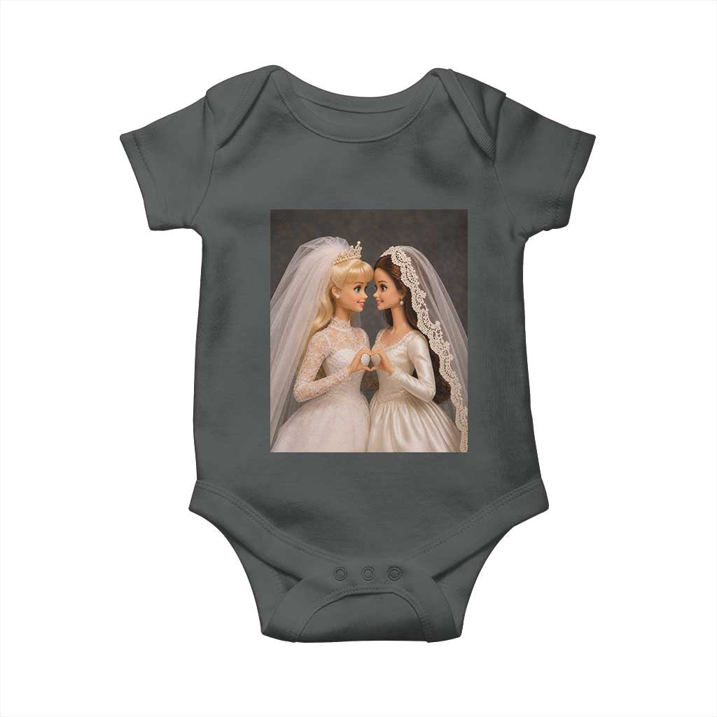 Funny Lesbian Doll Wedding Engagement Baby Onesie LGBTQ Pride Gift
