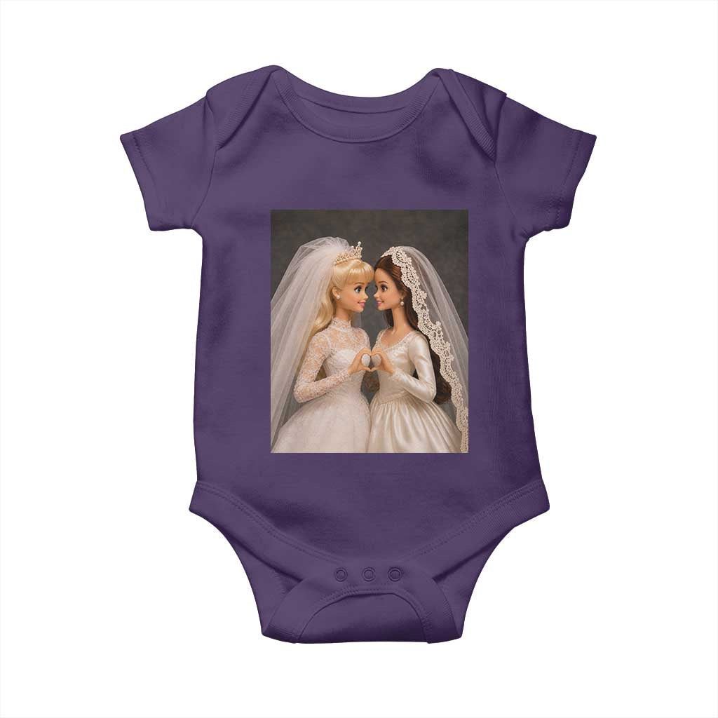 Funny Lesbian Doll Wedding Engagement Baby Onesie LGBTQ Pride Gift