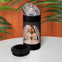 Funny Lesbian Doll Wedding Engagement 4 in 1 Can Cooler Tumbler LGBTQ Pride Gift