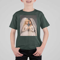 Funny Lesbian Doll Wedding Engagement T Shirt For Kid LGBTQ Pride Gift