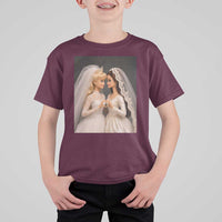 Funny Lesbian Doll Wedding Engagement T Shirt For Kid LGBTQ Pride Gift
