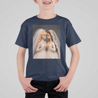 Funny Lesbian Doll Wedding Engagement T Shirt For Kid LGBTQ Pride Gift