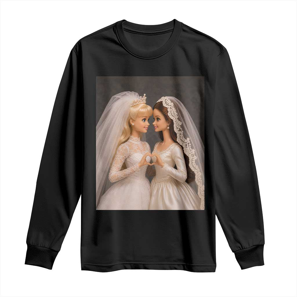 Funny Lesbian Doll Wedding Engagement Long Sleeve Shirt LGBTQ Pride Gift