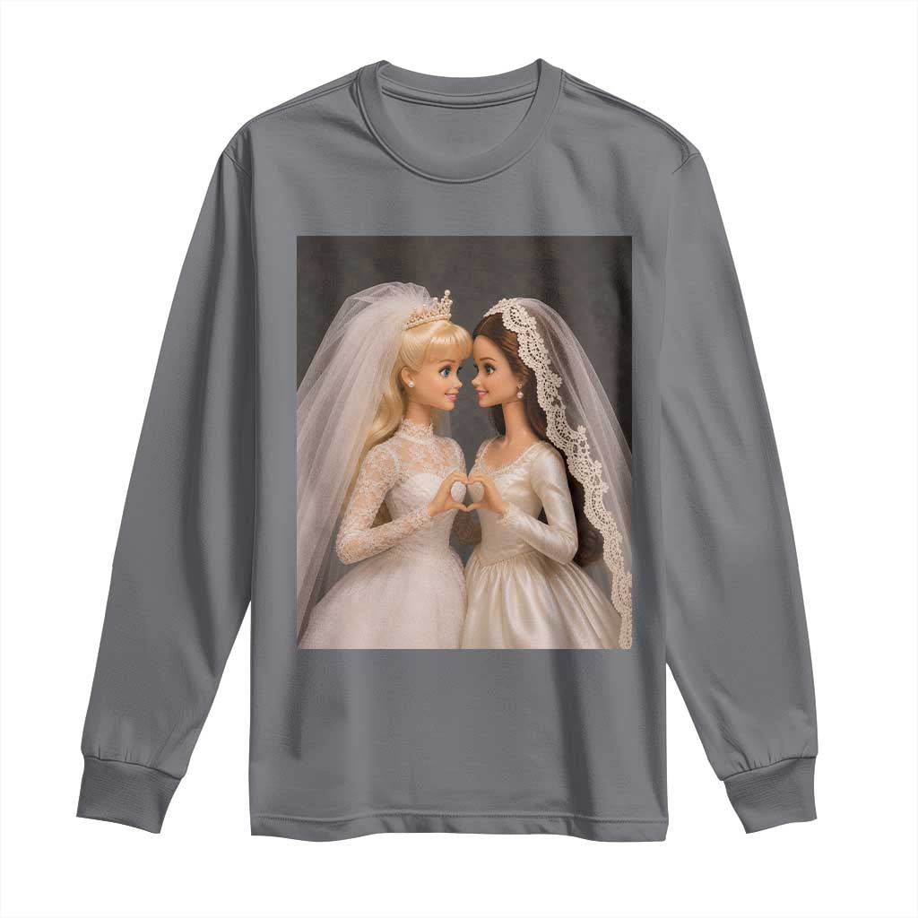 Funny Lesbian Doll Wedding Engagement Long Sleeve Shirt LGBTQ Pride Gift